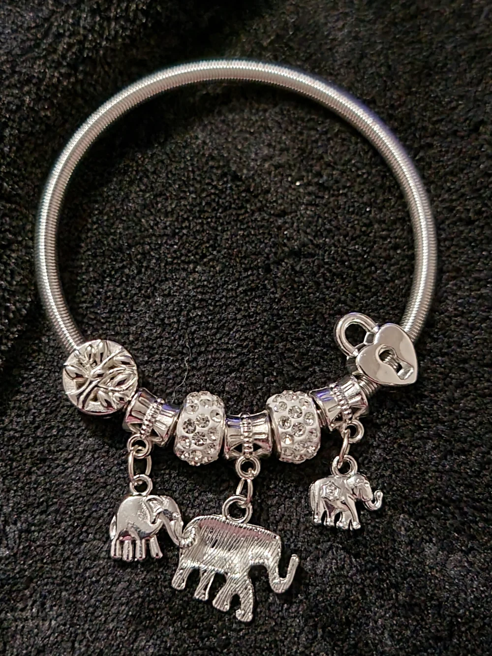 Silver Tone Elephant Charm Bracelet - Women's Jewelry